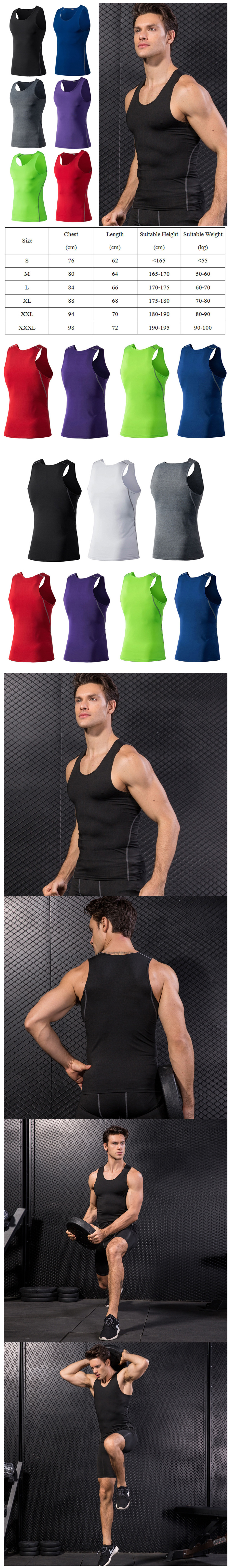 YUERLIANMensSportTShirtsGymShirtRunningVestCompressionGymTopMenTrainingT-ShirtWorkoutClothesBodybuil-1715562-1