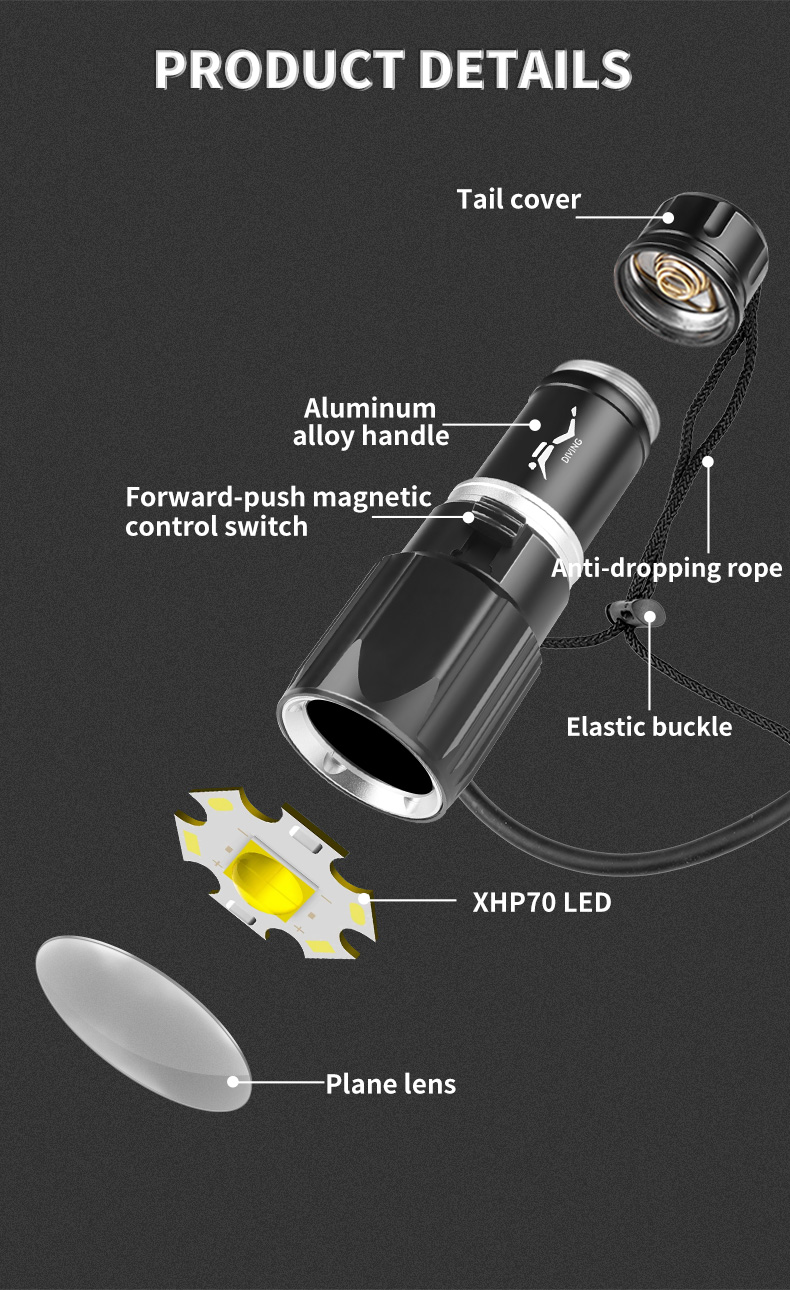 1000LumensHighPowerDivingScubaFlashlightHP70SuperBrightLEDTorchIPX8WaterproofRechargeableFlashLightF-2007856-10