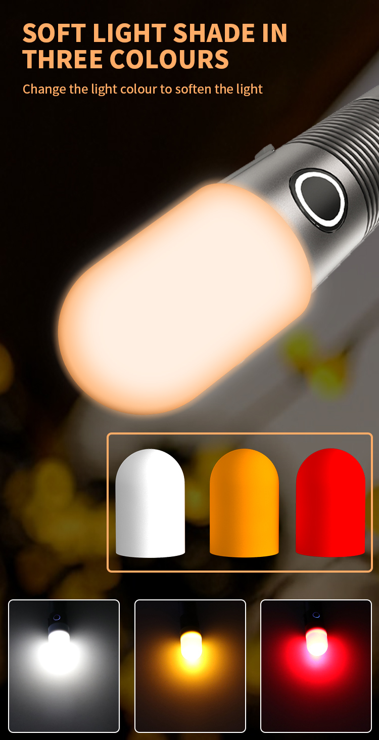 3XPGBrightEDCFlashlightWithDiffuserLampshadesType-CRechargeableEndlessDimmingMiniPortableLEDTorchSma-1997621-10