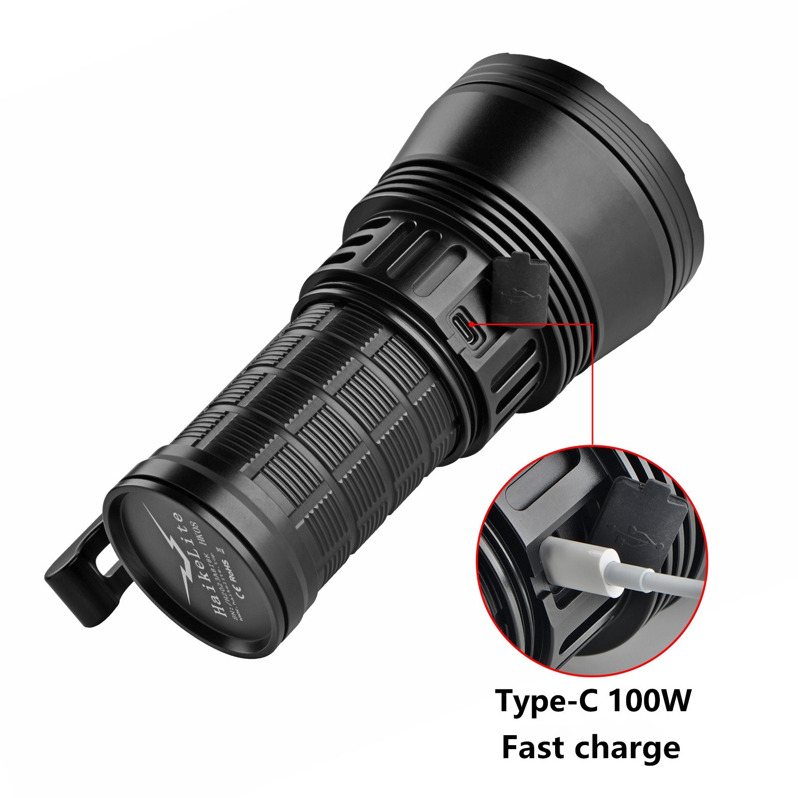 HAIKELITEHK0860000LM1340MLongRangePowerfulLEDFlashlightType-CUSBRechargeable421700HighPowerOutputStr-2006954-6