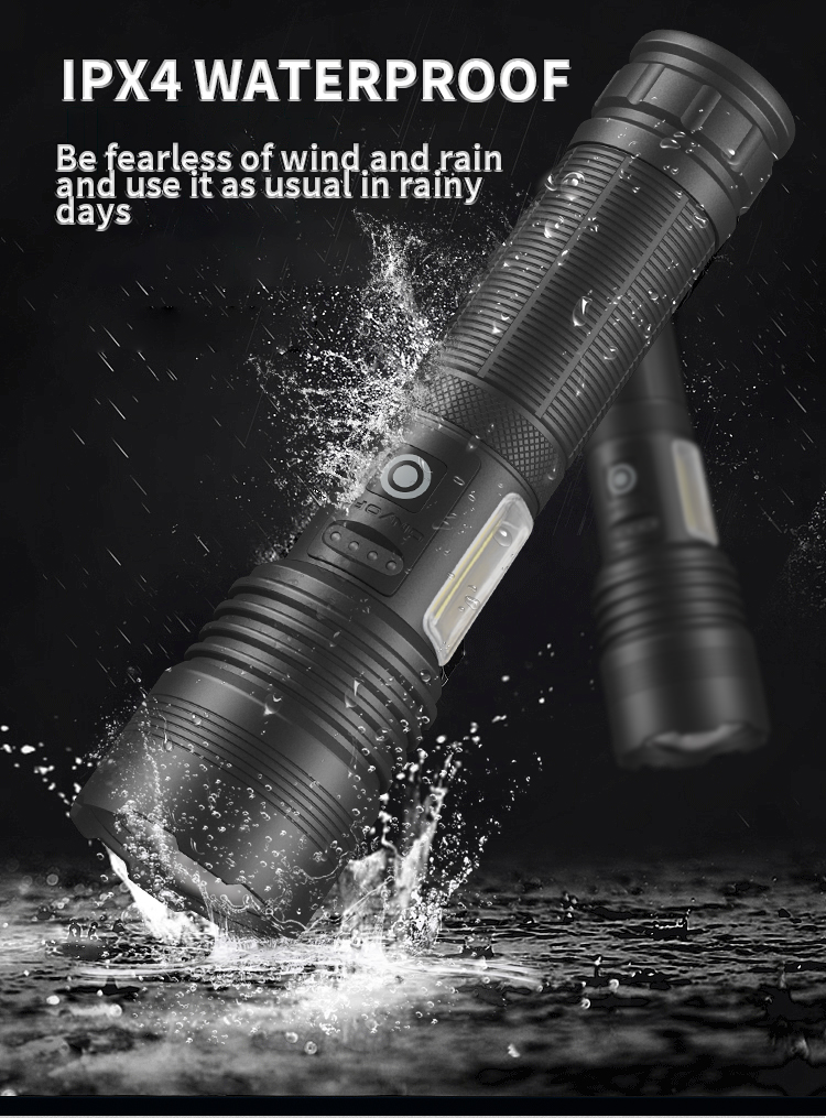 HighPowerXHP70RechargeableLEDFlashlightSideLightCOBRedAndWhiteLightWaterproofTorchTelescopicZoomUSBH-2007330-14