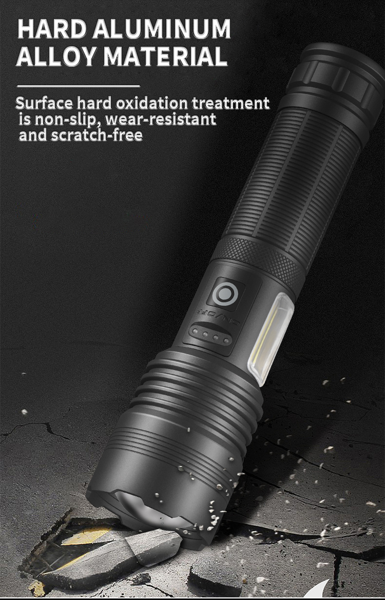 HighPowerXHP70RechargeableLEDFlashlightSideLightCOBRedAndWhiteLightWaterproofTorchTelescopicZoomUSBH-2007330-7