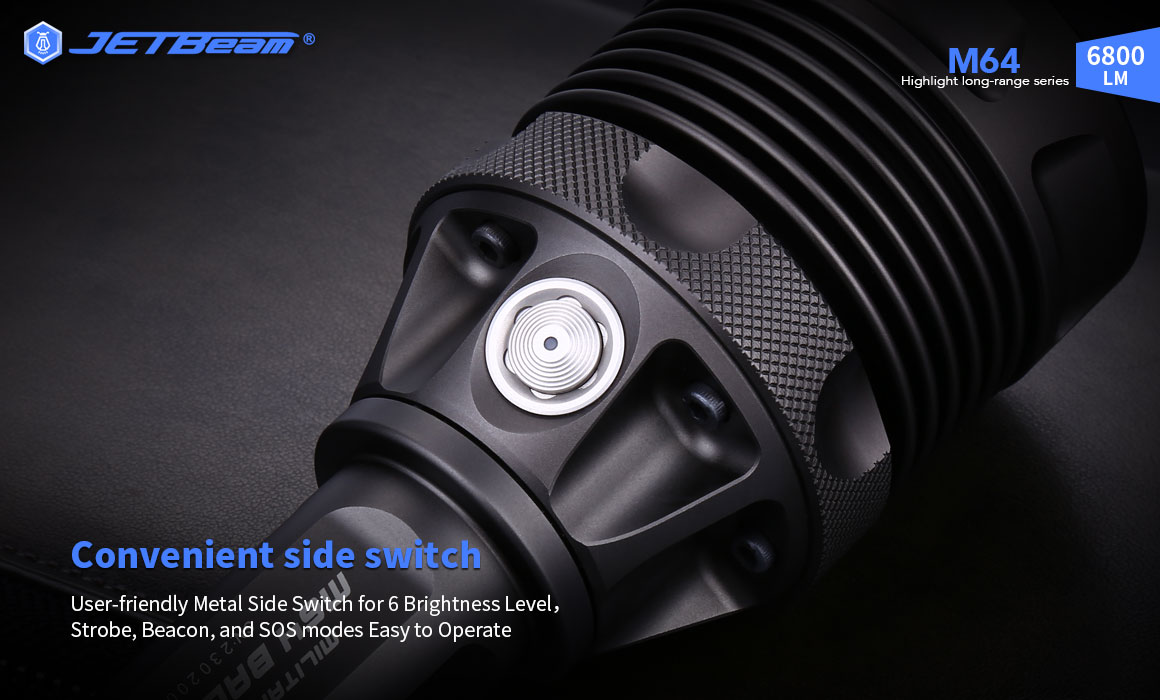 JETBeamM64SBT-906800LMPowerfulLEDFlashlight1200MUltraLongRangeLEDTorchSearchLightEasyUISideSwitchPow-1983449-3