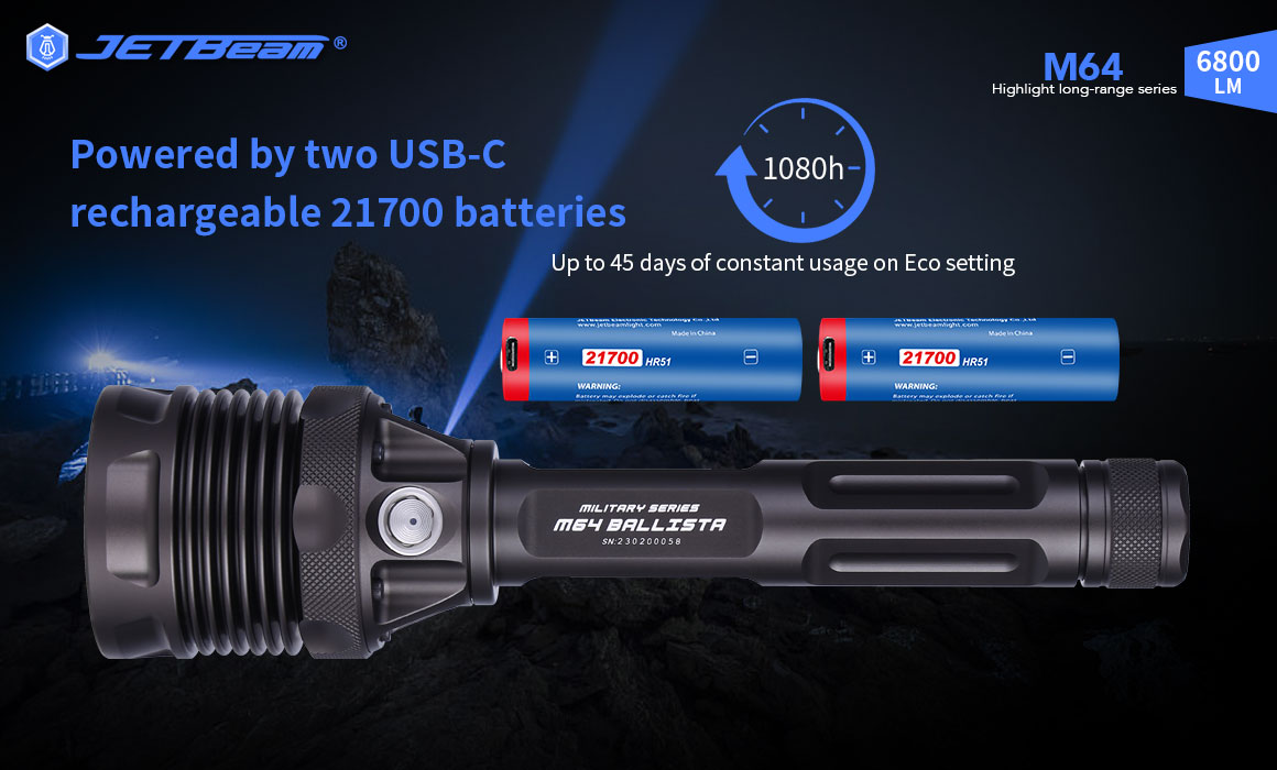 JETBeamM64SBT-906800LMPowerfulLEDFlashlight1200MUltraLongRangeLEDTorchSearchLightEasyUISideSwitchPow-1983449-4