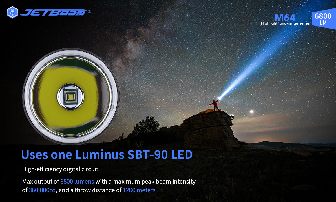 JETBeamM64SBT-906800LMPowerfulLEDFlashlight1200MUltraLongRangeLEDTorchSearchLightEasyUISideSwitchPow-1983449-5