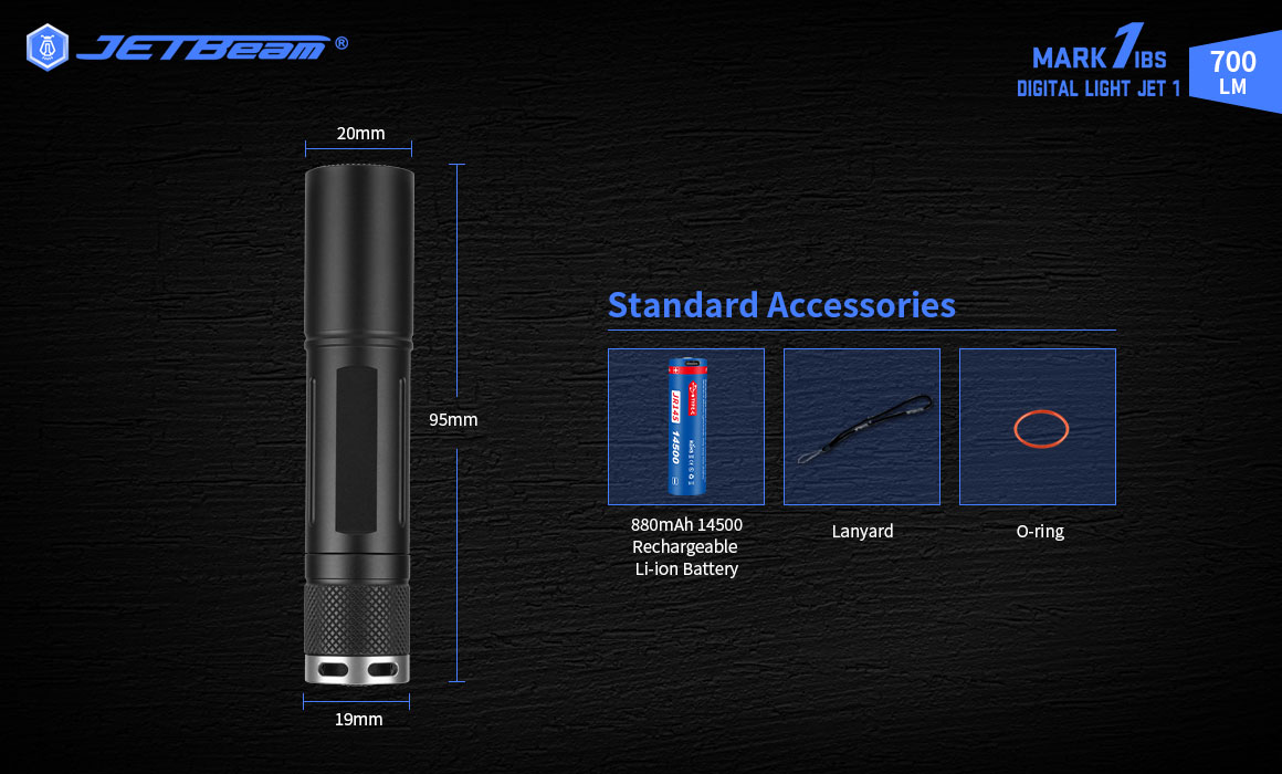 JETbeamMAKIBS700LMXPLLEDFlashlight150MLongRangeTacticalFlashlight14500BatteryType-CCharge7ModesIPX8W-1986874-13