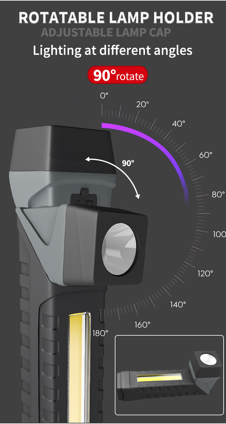 LEDCOBFlashlightwithPenClipHolderRotatableTailFlashlightwithMagnetStrongLightFlashlightWorkingLight-1992059-11