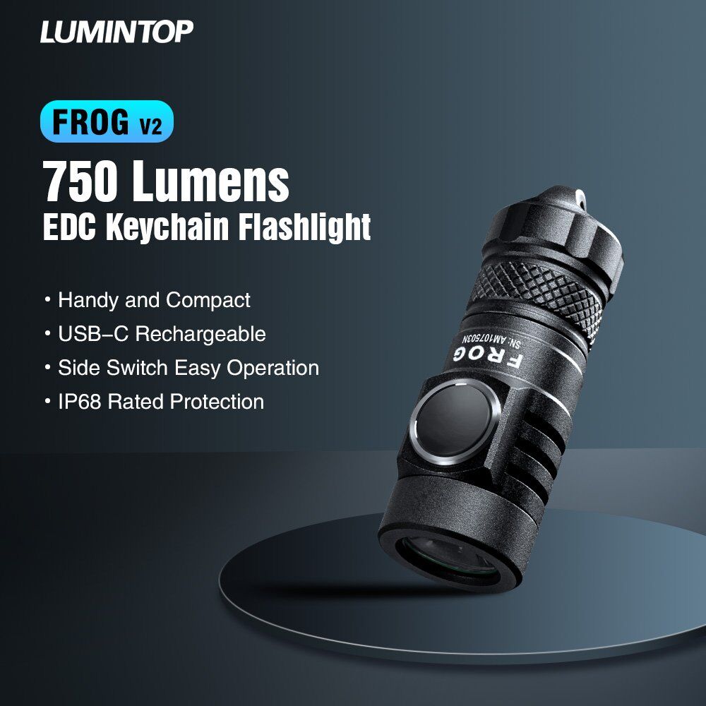 LUMINTOPFrogV20Max750Lumens135MMiniKeychainFlashlightwith10180BatteryUSBRechargeableMiniSizeLEDTorch-1936825-1