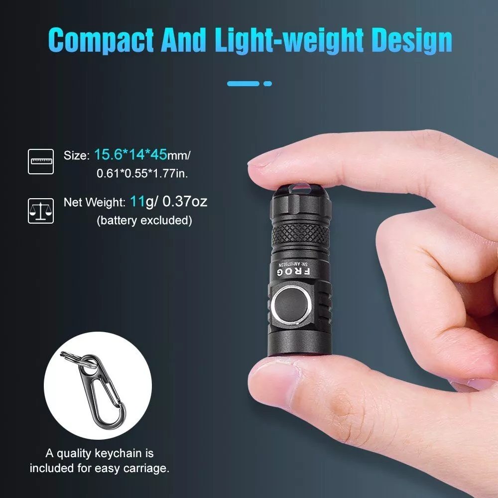 LUMINTOPFrogV20Max750Lumens135MMiniKeychainFlashlightwith10180BatteryUSBRechargeableMiniSizeLEDTorch-1936825-5
