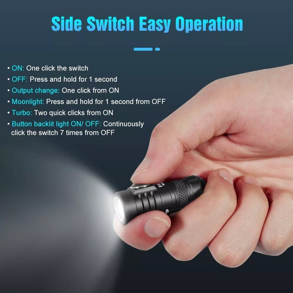 LUMINTOPFrogV20Max750Lumens135MMiniKeychainFlashlightwith10180BatteryUSBRechargeableMiniSizeLEDTorch-1936825-6