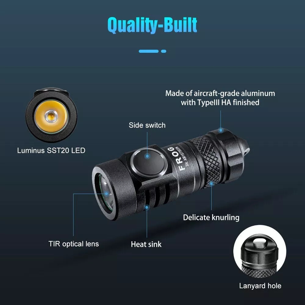 LUMINTOPFrogV20Max750Lumens135MMiniKeychainFlashlightwith10180BatteryUSBRechargeableMiniSizeLEDTorch-1936825-8