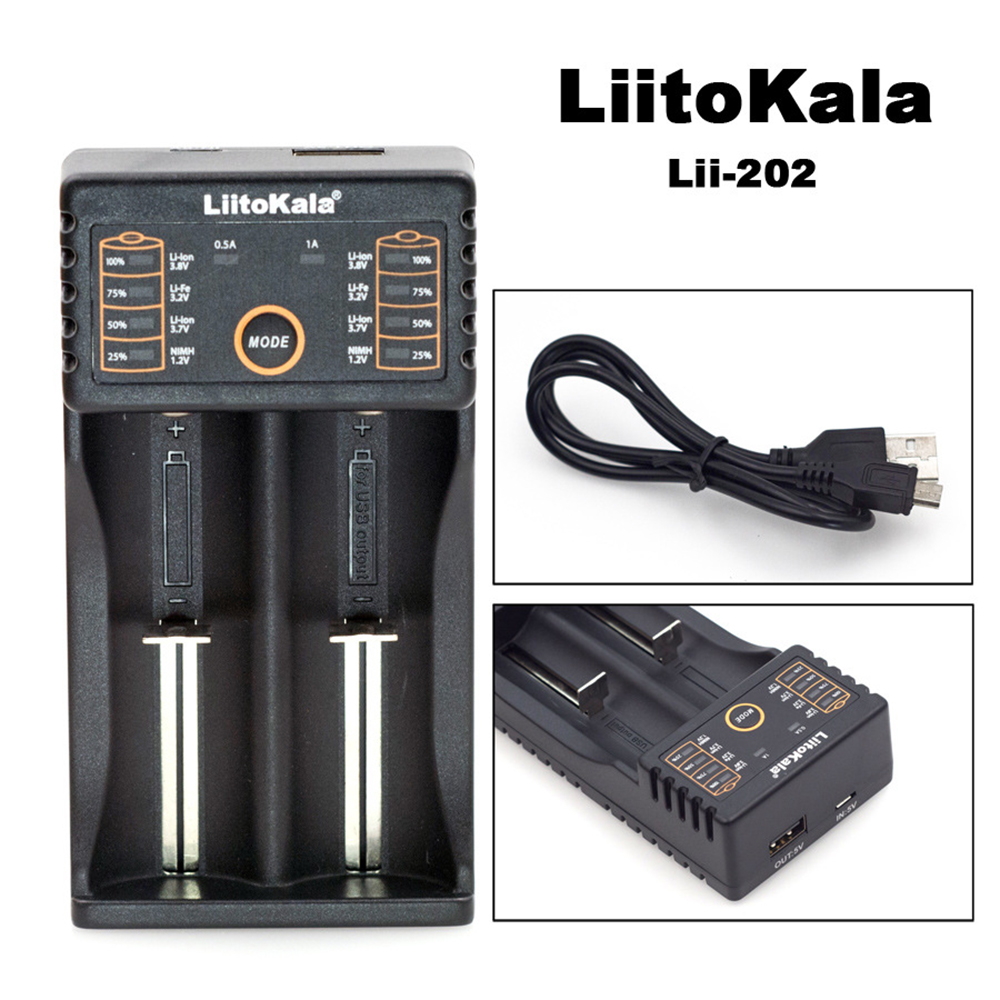 LiitoKalaLii-20218650BatterySmartChargerLii202For186501849018350176701750016340RCR1231450010440Recha-2010949-1
