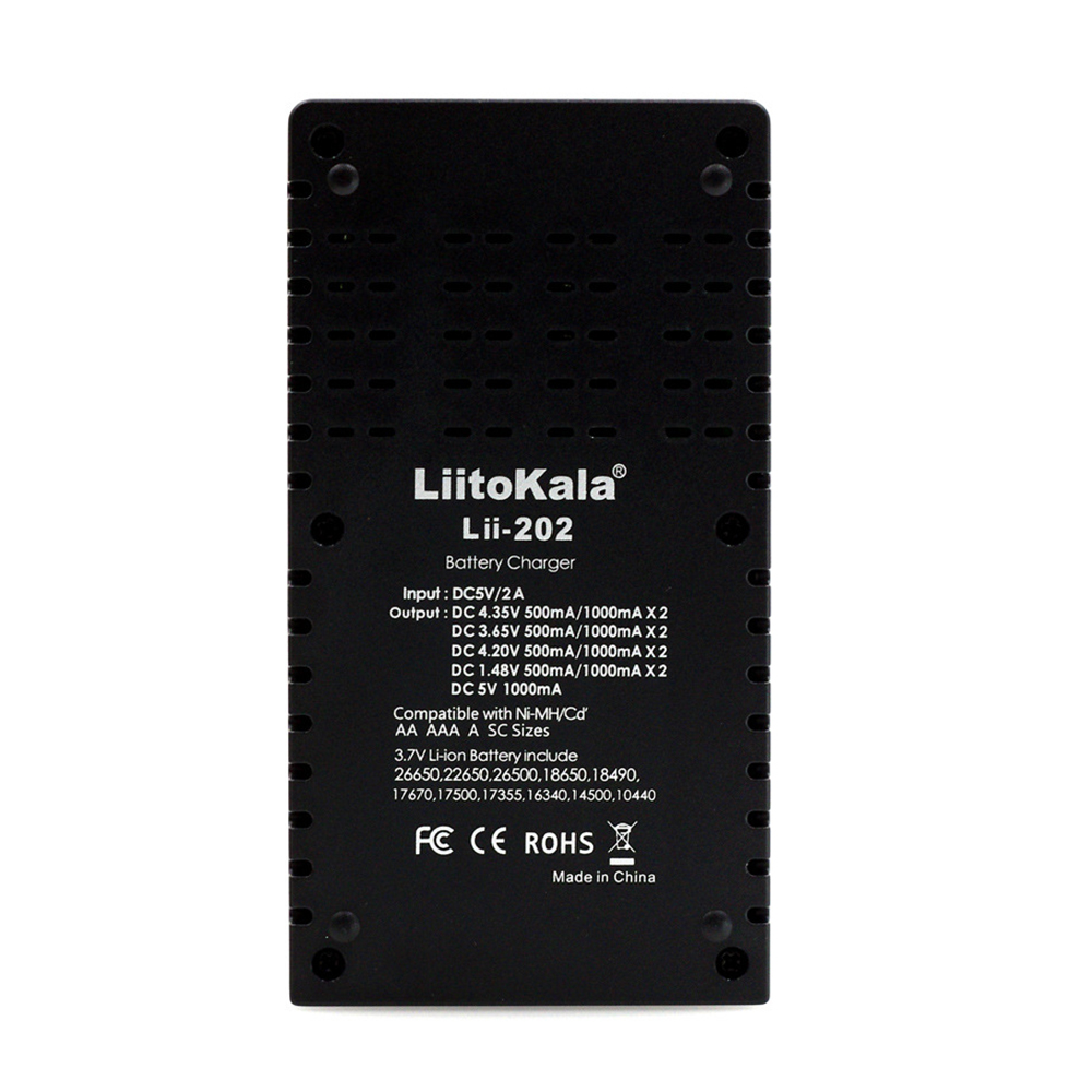 LiitoKalaLii-20218650BatterySmartChargerLii202For186501849018350176701750016340RCR1231450010440Recha-2010949-6