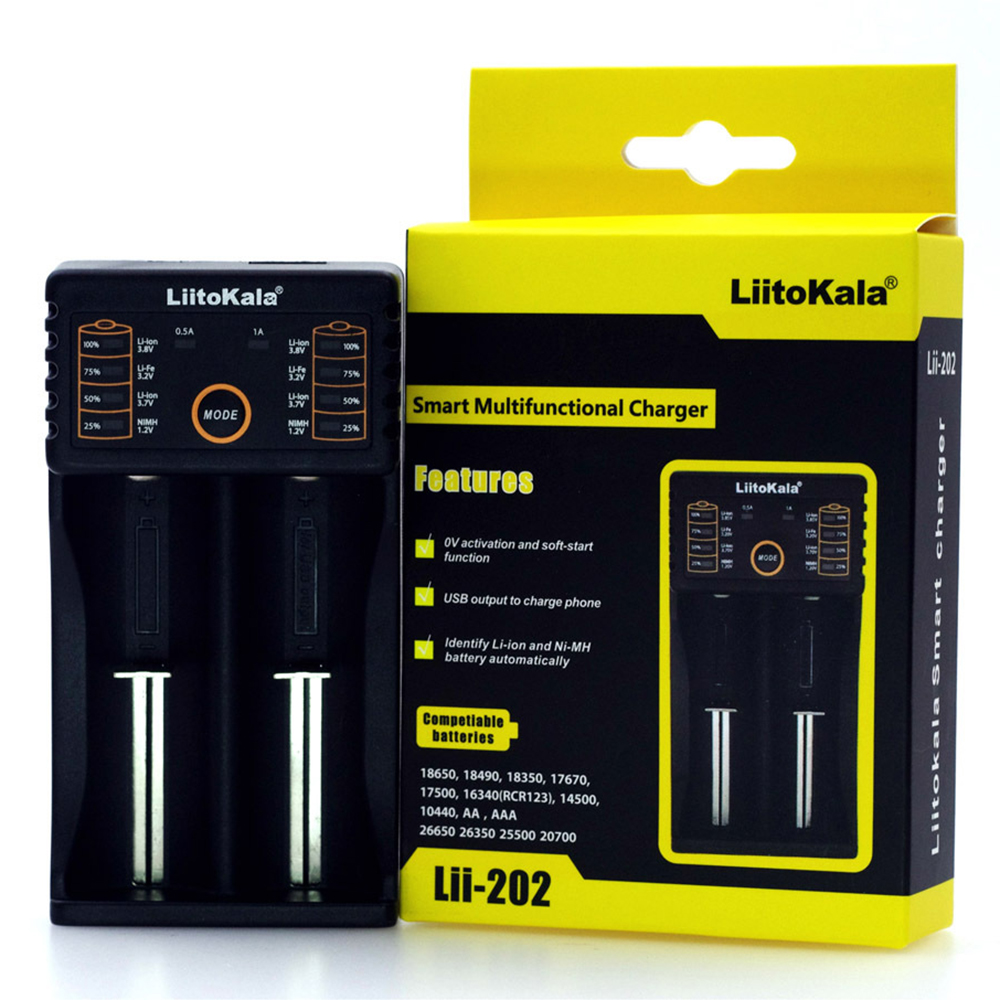 LiitoKalaLii-20218650BatterySmartChargerLii202For186501849018350176701750016340RCR1231450010440Recha-2010949-7
