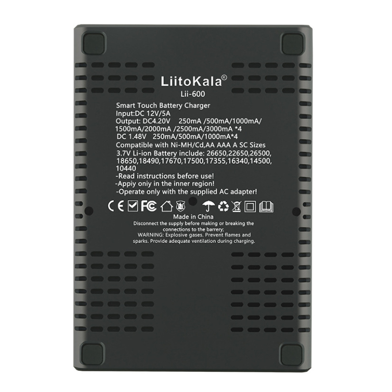 LiitoKalaLii-600LCDDisplayBatteryChargerForLi-ion37VandNiMH12VBatterySuitablefor18650266502170026700-2007616-11
