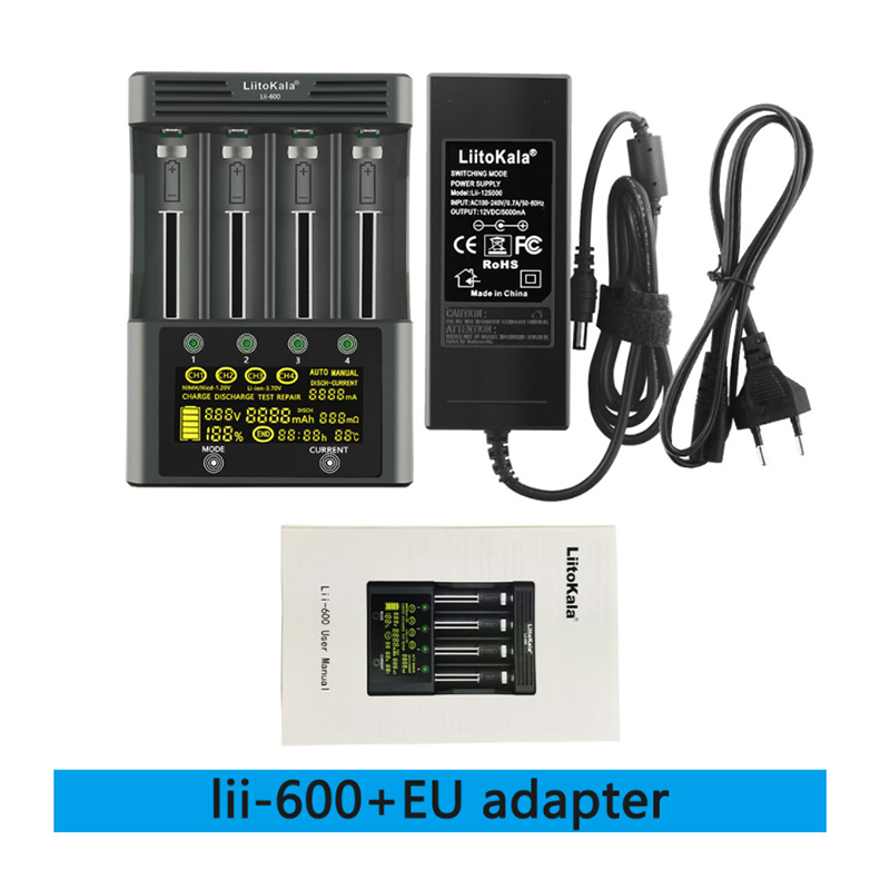 LiitoKalaLii-600LCDDisplayBatteryChargerForLi-ion37VandNiMH12VBatterySuitablefor18650266502170026700-2007616-7