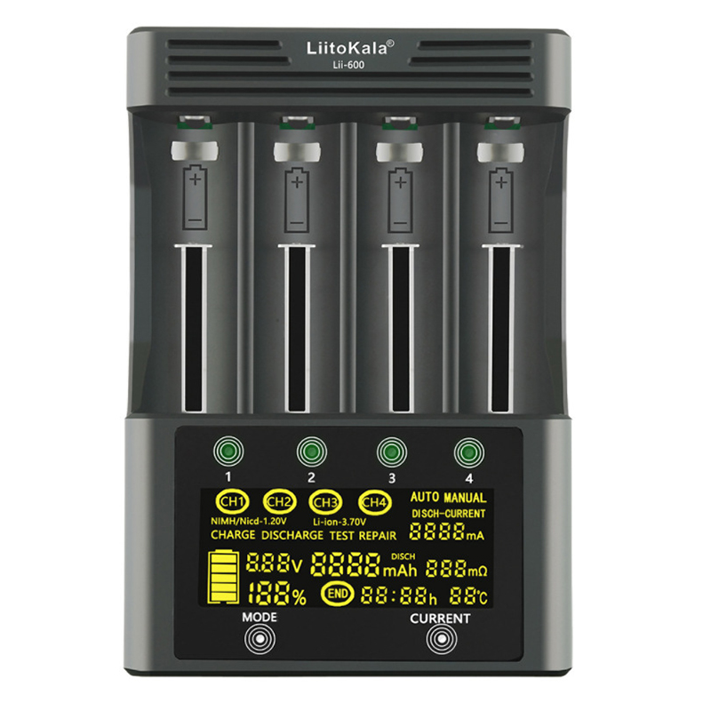 LiitoKalaLii-600LCDDisplayBatteryChargerForLi-ion37VandNiMH12VBatterySuitablefor18650266502170026700-2007616-9