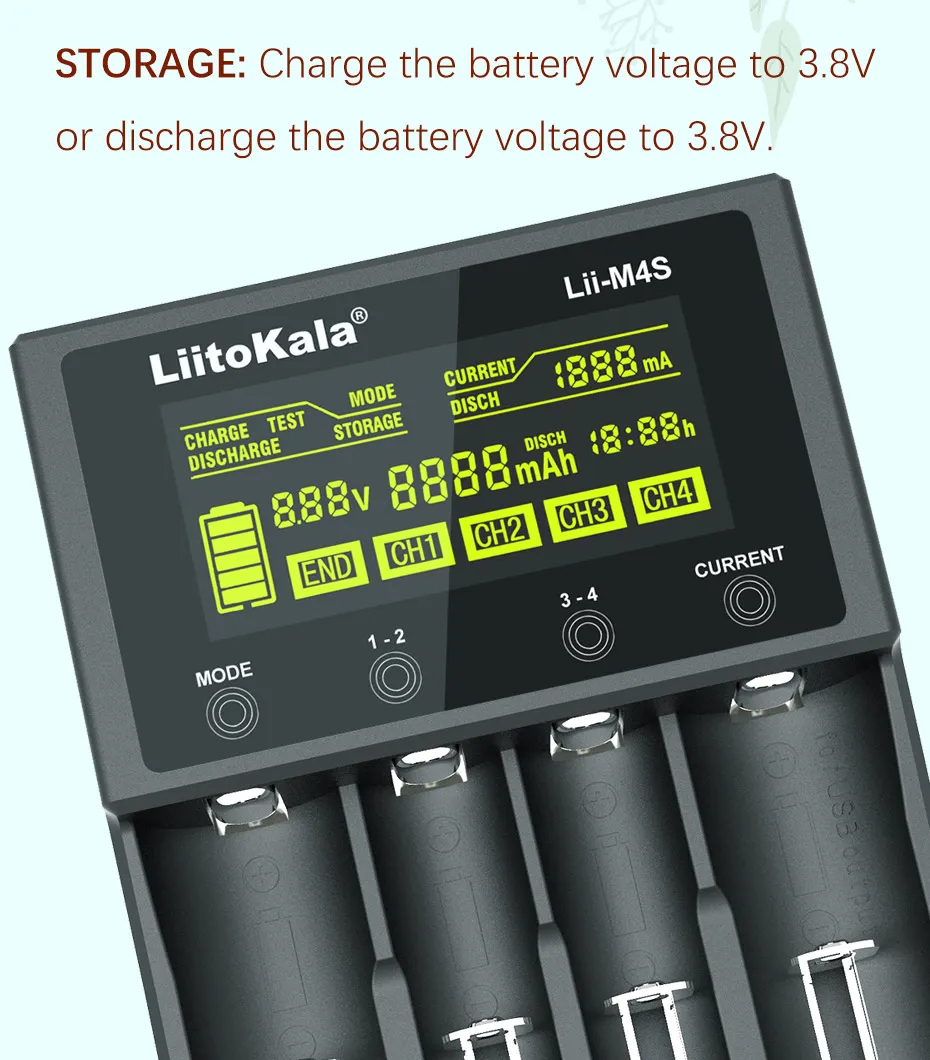 LiitoKalaLii-M4SBatteryChargerfor26700186502665021700AATouchButtonLCDDisplayTestTheBatteryChargerCap-2003523-5