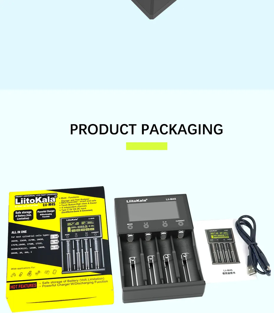LiitoKalaLii-M4SBatteryChargerfor26700186502665021700AATouchButtonLCDDisplayTestTheBatteryChargerCap-2003523-9
