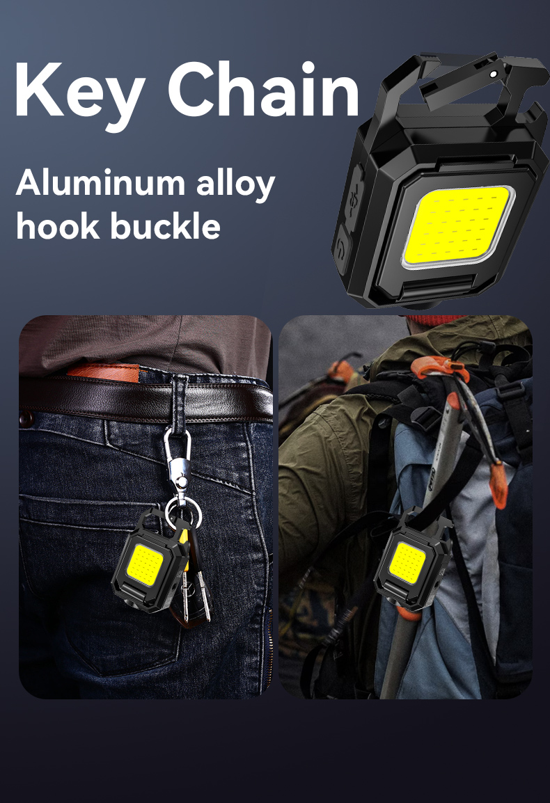 MiniLEDFlashlightKeychainLightDoubleCOBLightswithMagnetBuilt-inBatteryUSBRechargeableWorkLights-2004398-7