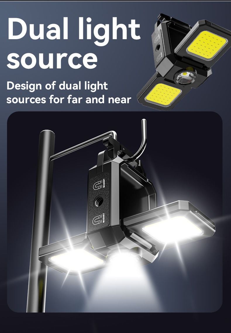 MiniLEDFlashlightKeychainLightDoubleCOBLightswithMagnetBuilt-inBatteryUSBRechargeableWorkLights-2004398-8