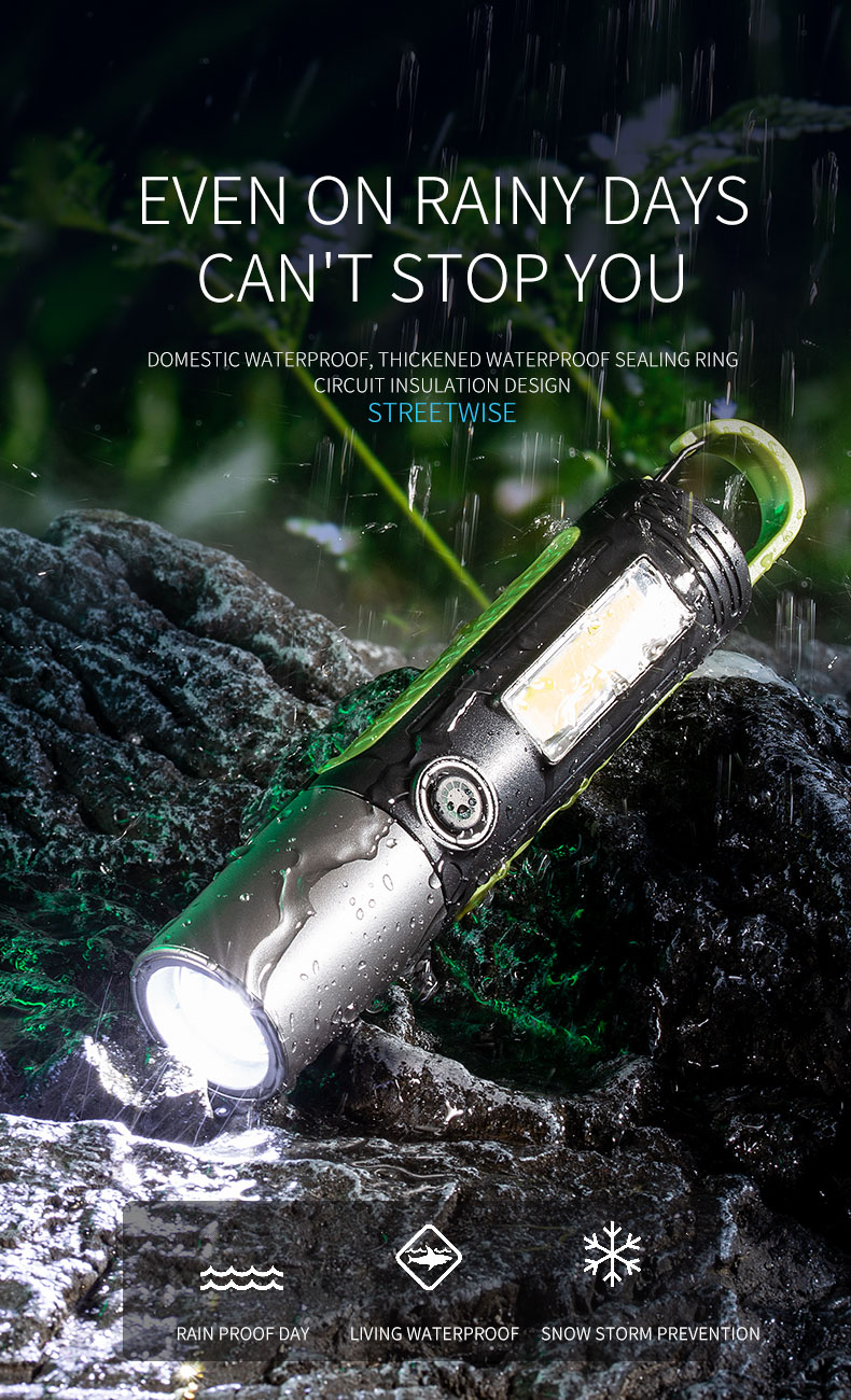 MultifunctionalOutdoorFlashlight1200mAhwithStrongFocusAdjustableBrightnessandRechargeableBatteryforC-2004534-12