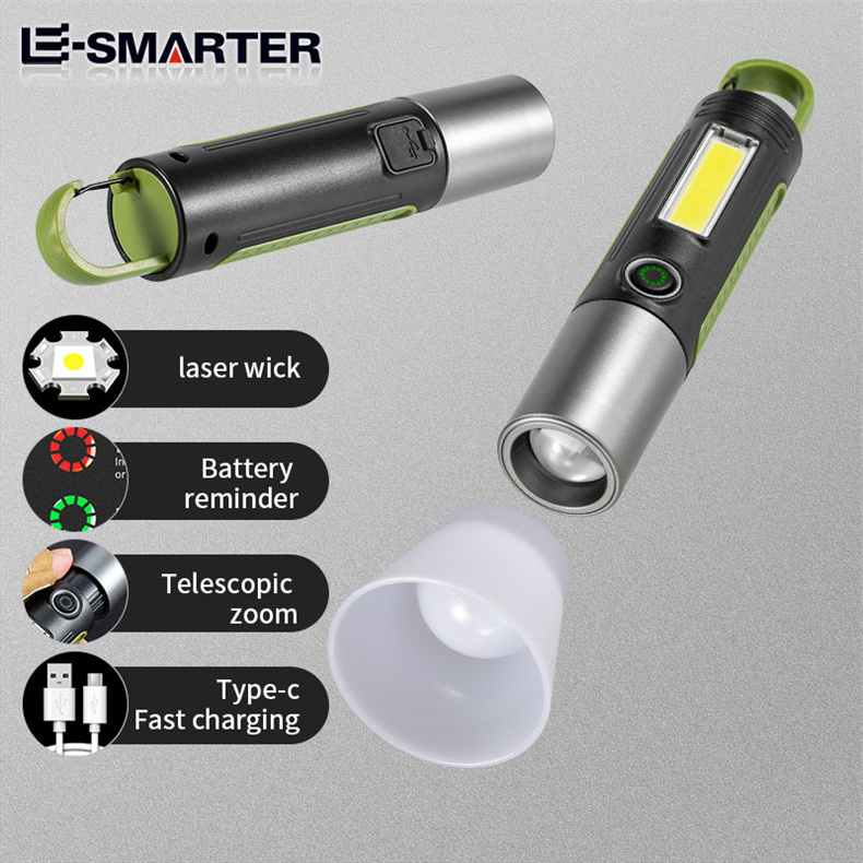MultifunctionalOutdoorFlashlight1200mAhwithStrongFocusAdjustableBrightnessandRechargeableBatteryforC-2004534-13