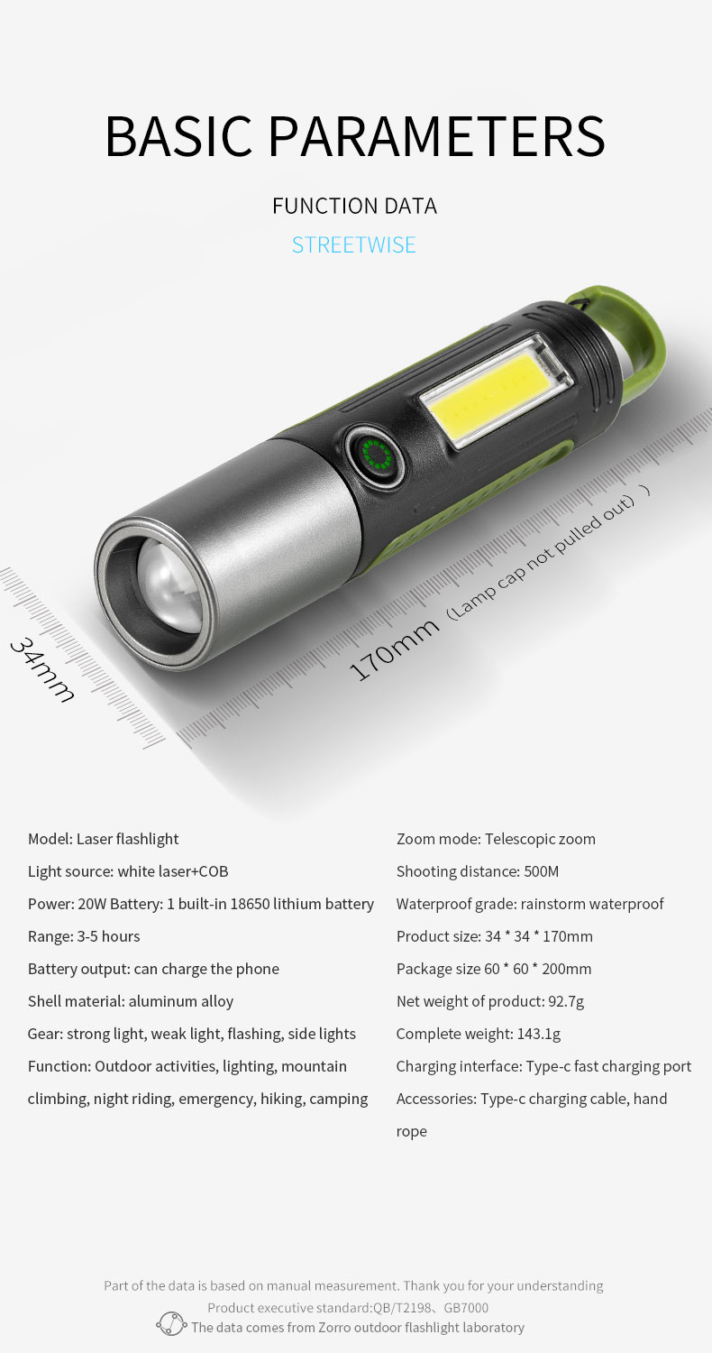 MultifunctionalOutdoorFlashlight1200mAhwithStrongFocusAdjustableBrightnessandRechargeableBatteryforC-2004534-14
