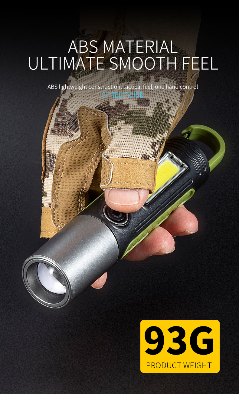 MultifunctionalOutdoorFlashlight1200mAhwithStrongFocusAdjustableBrightnessandRechargeableBatteryforC-2004534-3