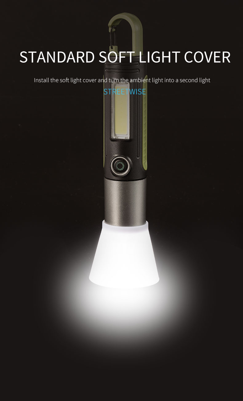 MultifunctionalOutdoorFlashlight1200mAhwithStrongFocusAdjustableBrightnessandRechargeableBatteryforC-2004534-4