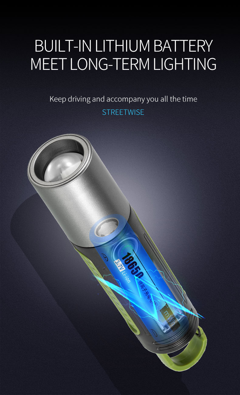 MultifunctionalOutdoorFlashlight1200mAhwithStrongFocusAdjustableBrightnessandRechargeableBatteryforC-2004534-10