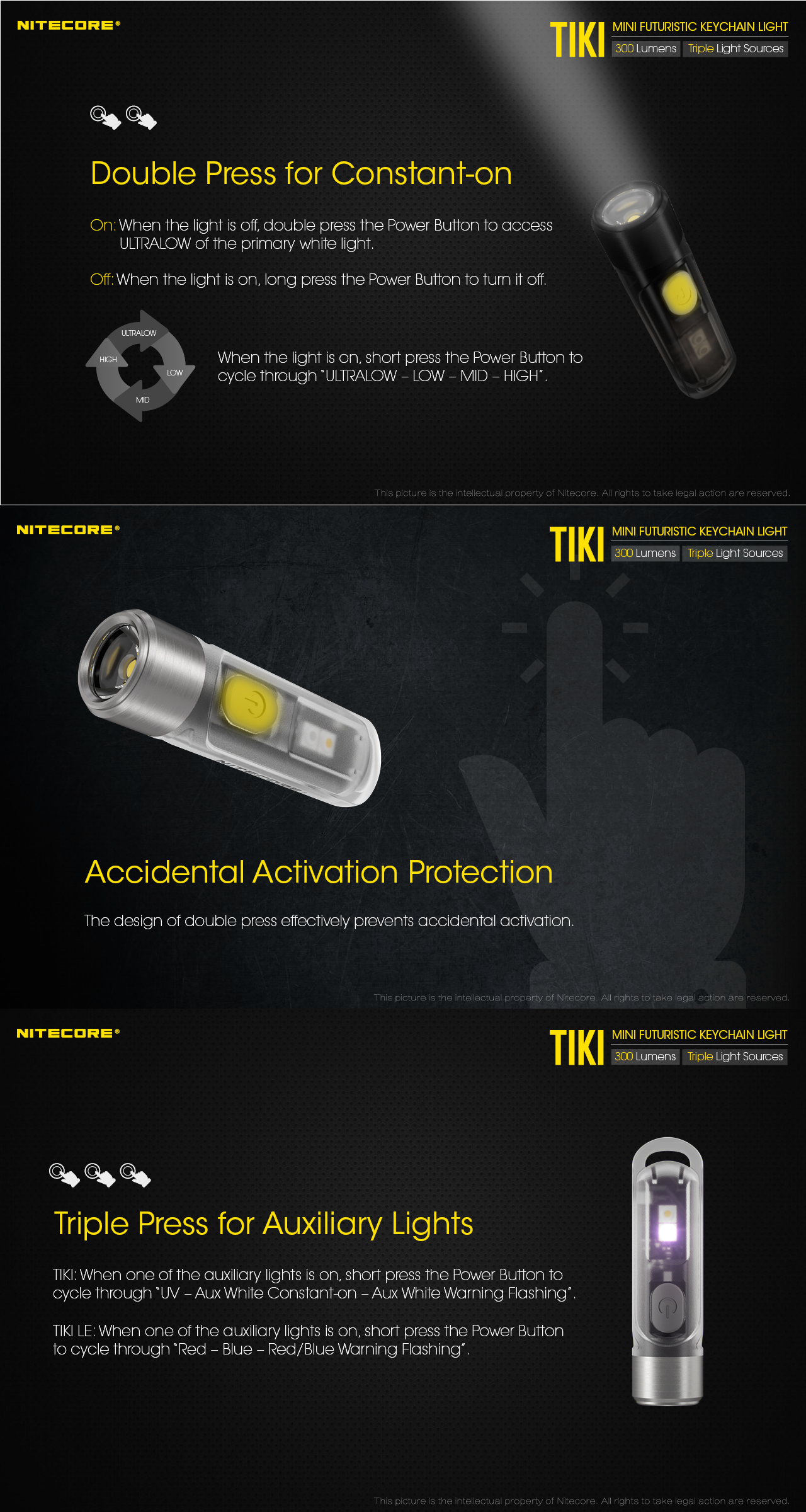 NITECORETIKITIKILE300LumenUSBRechargeableLEDKeychainFlashlightTIKIGITDHighCRISelf-luminousCampingLig-1619198-8