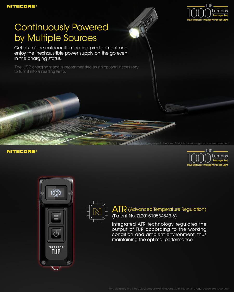 NITECORETUPLEDKeychainLight1000LMBrightnessOLEDDisplayIntelligentRechargeablePocketLight-1387109-8