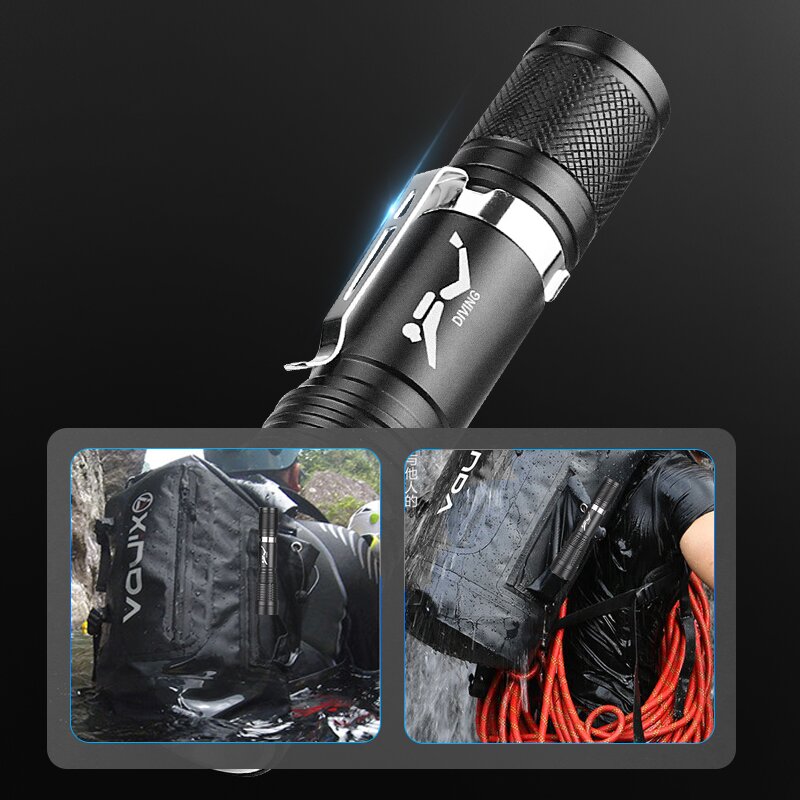 P205WLEDDivingFlashlight300LMLanternAluminumAlloyWaterproofUnderwaterScubaFlashlightTorchLamp-1987189-7