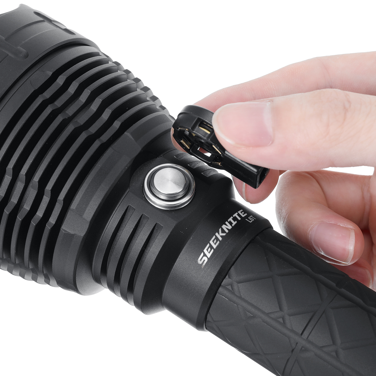 SEEKNITEL6TXHP703HIHigh-PowerLEDFlashlight5000LM5000KFloodlightTorchTacticalFlashlightwithMemoryMode-2013440-4