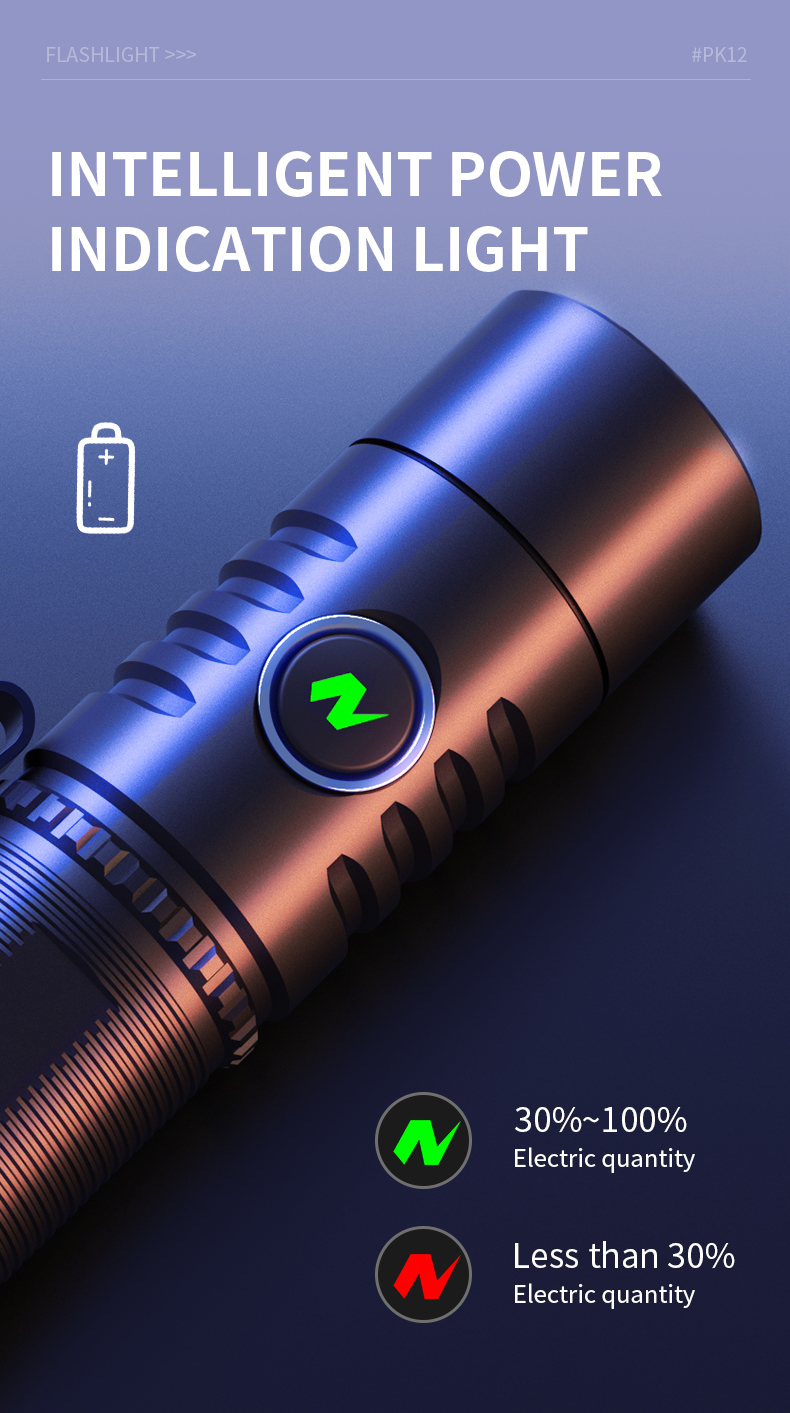 SEEKNITEPK12NM1MagneticLEDFlashlightType-CRechargeableLEDTorch18650EDCClipLightForCampingHuntingFish-1992245-11