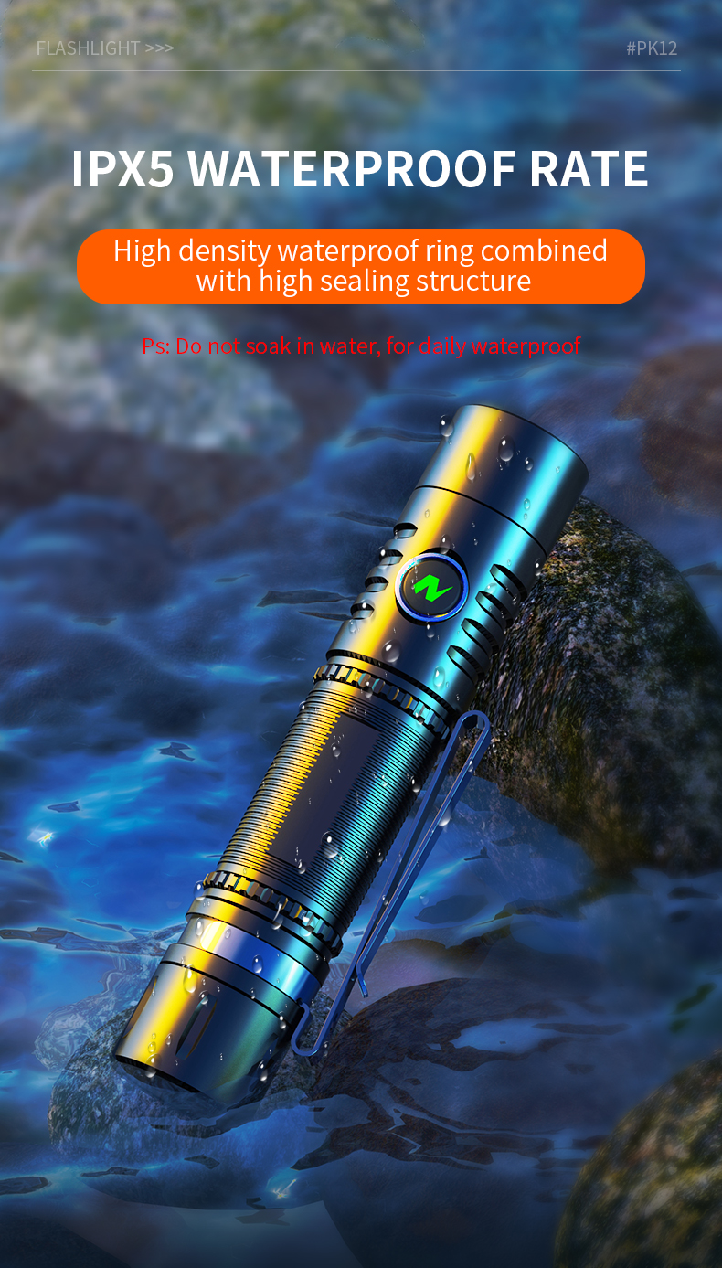 SEEKNITEPK12NM1MagneticLEDFlashlightType-CRechargeableLEDTorch18650EDCClipLightForCampingHuntingFish-1992245-7