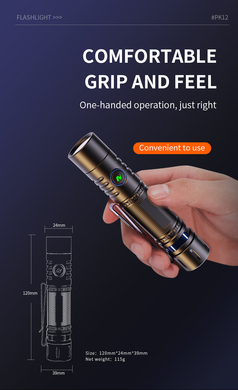 SEEKNITEPK12NM1MagneticLEDFlashlightType-CRechargeableLEDTorch18650EDCClipLightForCampingHuntingFish-1992245-9