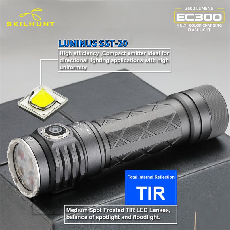 SKILHUNTEC300SST202600Lumens21700RechargeableLEDFlashlightWithMulti-colorRGBWLightForOutdoorActiviti-1986526-3