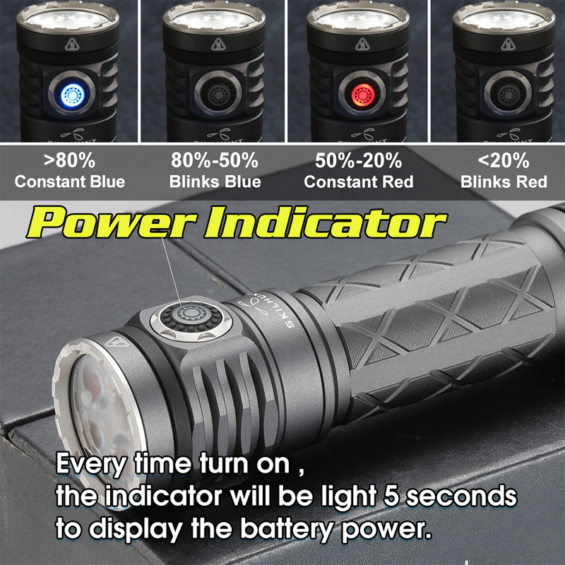 SKILHUNTEC300SST202600Lumens21700RechargeableLEDFlashlightWithMulti-colorRGBWLightForOutdoorActiviti-1986526-8