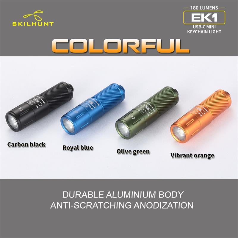 SKILHUNTEK1180lumensUSB-CEDCMiniTinyKeychainRechargeableLEDFlashlightPoketTorchOutdoorDailyCampingHi-1985966-4