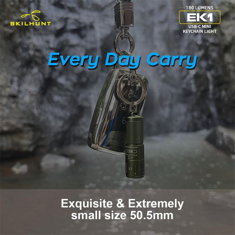 SKILHUNTEK1180lumensUSB-CEDCMiniTinyKeychainRechargeableLEDFlashlightPoketTorchOutdoorDailyCampingHi-1985966-6