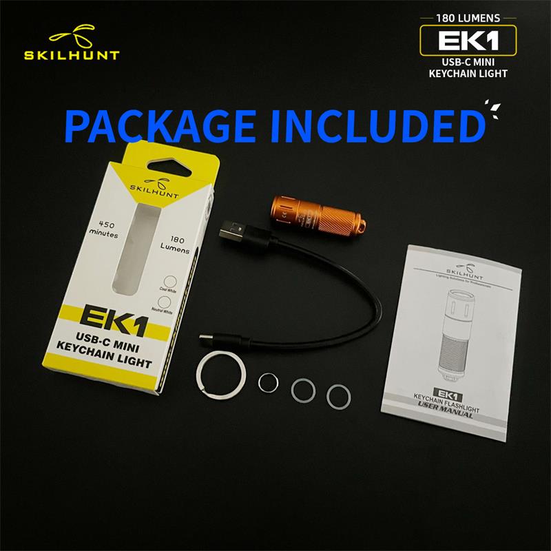 SKILHUNTEK1180lumensUSB-CEDCMiniTinyKeychainRechargeableLEDFlashlightPoketTorchOutdoorDailyCampingHi-1985966-10