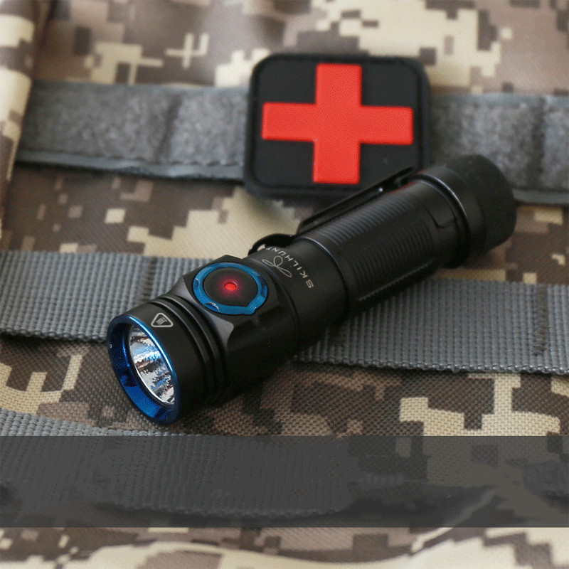 SKILHUNTM150V3750LMHands-FreePatrolPocketClipLightAA14500EDCLEDFlashlightUSBRechargeableOutdoorMagne-1986528-15