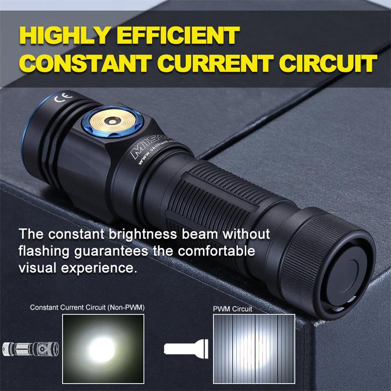SKILHUNTM150V3750LMHands-FreePatrolPocketClipLightAA14500EDCLEDFlashlightUSBRechargeableOutdoorMagne-1986528-3