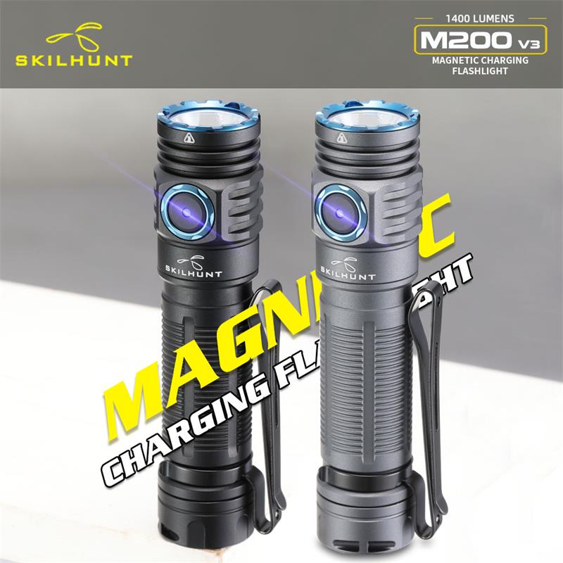 SKILHUNTM200V31400Lumens18650MagneticUSBRechargeableLEDFlashlightOutdoorBrightlightCampingHikingCycl-1985952-1