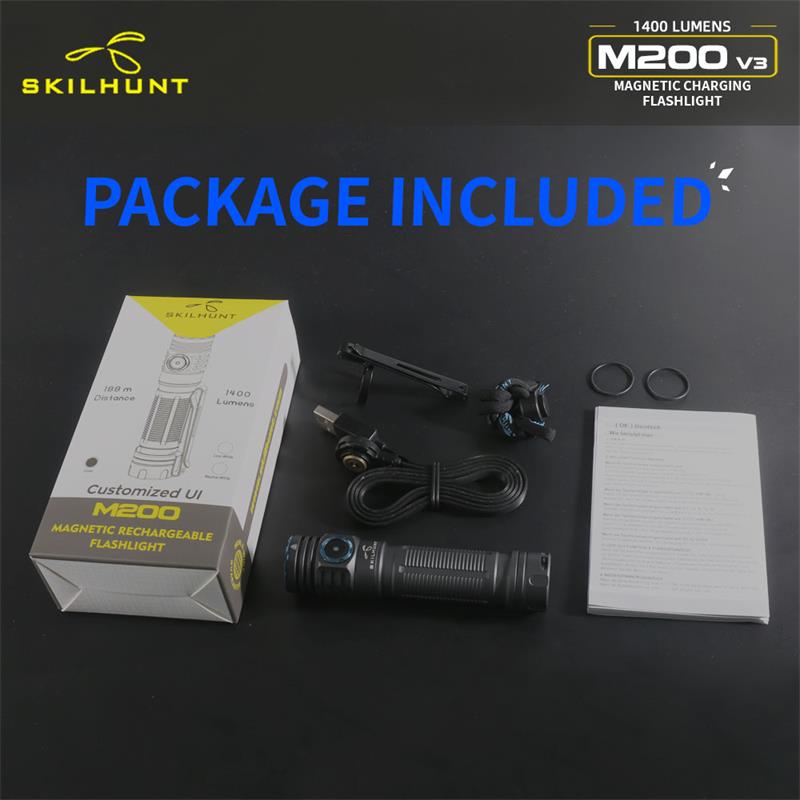 SKILHUNTM200V31400Lumens18650MagneticUSBRechargeableLEDFlashlightOutdoorBrightlightCampingHikingCycl-1985952-16