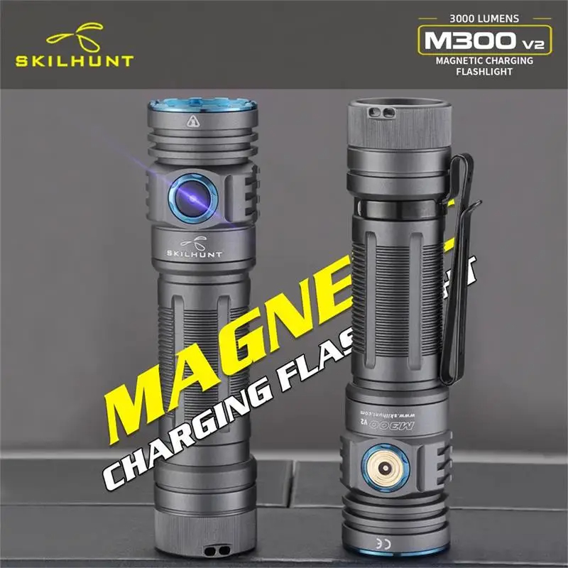 SKILHUNTM300V23000LM21700MagneticUSBRechargeableLEDFlashlightSuperHigh-performanceOutdoorWaterproofL-2004120-1