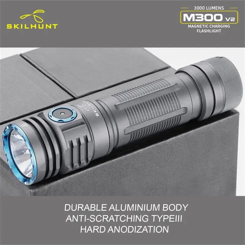 SKILHUNTM300V23000LM21700MagneticUSBRechargeableLEDFlashlightSuperHigh-performanceOutdoorWaterproofL-2004120-6