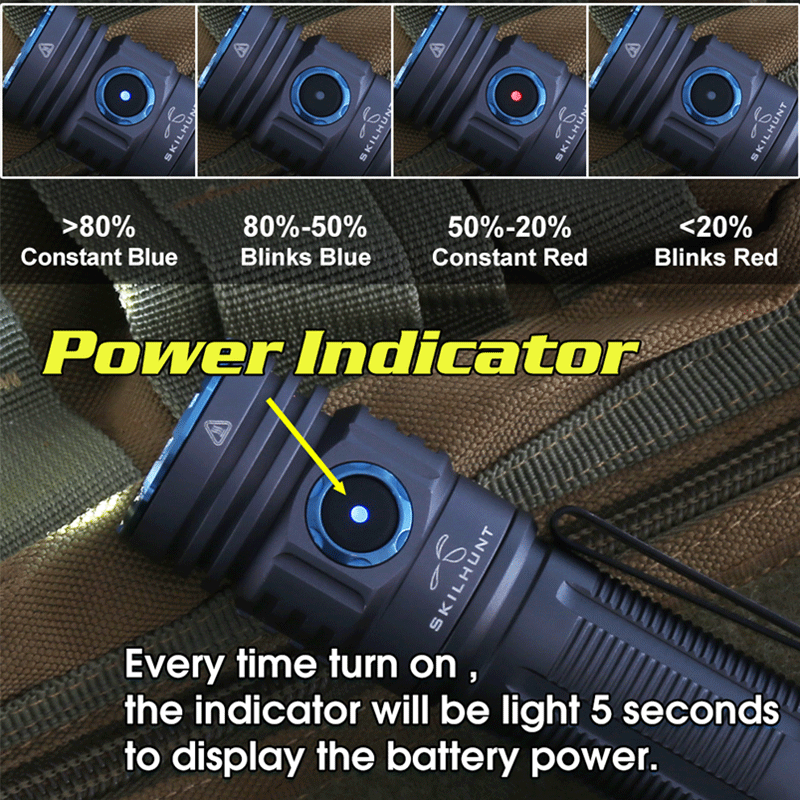 SKILHUNTM300V23000LM21700MagneticUSBRechargeableLEDFlashlightSuperHigh-performanceOutdoorWaterproofL-2004120-9